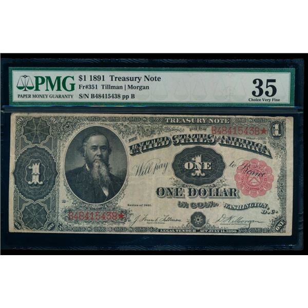 1891 $1 Treasury Note PMG 35