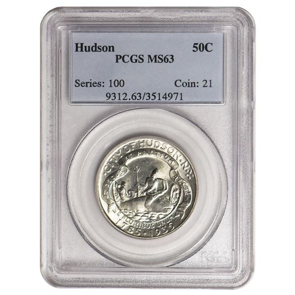 1935 Hudson Commemorative Half Dollar PCGS MS63