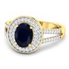 Image 2 : 14KT Yellow Gold 1.3ctw Blue Sapphire and Diamond Ring