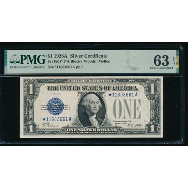 1928A $1 STAR Silver Certificate PMG 63EPQ