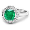 Image 2 : 14KT White Gold 2.07ctw Zambian Emerald and Diamond Ring