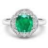 Image 3 : 14KT White Gold 2.07ctw Zambian Emerald and Diamond Ring