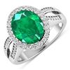 Image 1 : 14KT White Gold 3.14ctw Zambian Emerald and Diamond Ring