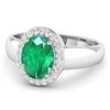 Image 3 : 14KT White Gold 1.53ct Zambian Emerald and Diamond Ring
