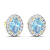 Image 4 : 14KT Yellow Gold 1.92ctw Aquamarine and Diamond Earrings
