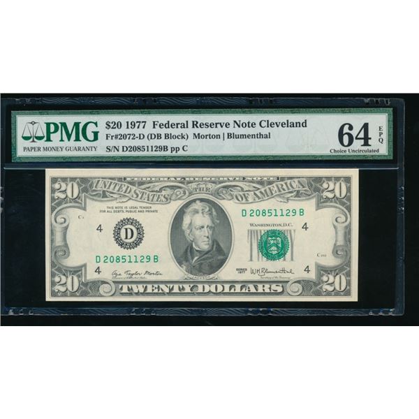 1977 $20 Cleveland FRN PMG 64EPQ