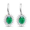 Image 3 : 14KT White Gold 3.06ctw Zambian Emerald and Diamond Earrings