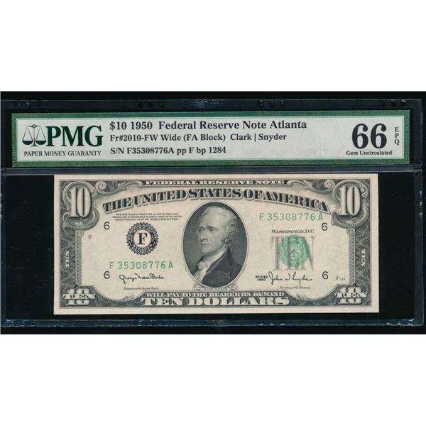 1950 $10 Atlanta FRN PMG 66EPQ
