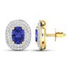 Image 4 : 14KT Yellow Gold 1.24ctw Tanzanite and Diamond Earrings