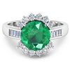 Image 2 : 14KT White Gold 2.75ct Zambian Emerald and Diamond Ring