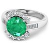 Image 3 : 14KT White Gold 2.75ct Zambian Emerald and Diamond Ring