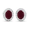 Image 2 : 14KT White Gold 3ctw Ruby and Diamond Earrings