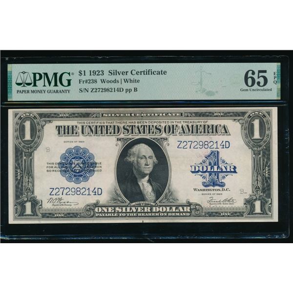 1923 $1 Silver Certificate PMG 65EPQ