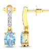 Image 4 : 14KT Yellow Gold 1.02ctw Aquamarine and Diamond Earrings