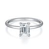 Emerald Cut 1.00ct VVS1 White G-H Fire Moissanite Ring