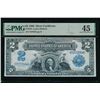 1899 $2 Mini Porthole Silver Certificate PMG 45