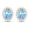 14KT Yellow Gold 1.92ctw Aquamarine and Diamond Earrings