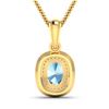 Image 2 : 14KT Yellow Gold 0.96ct Aquamarine and Diamond Pendant with Chain