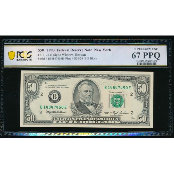 1993 $50 New York FRN PCGS 67PPQ
