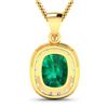 Image 3 : 14KT Yellow Gold 2.5ctw Zambian Emerald and Diamond Pendant