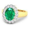 Image 2 : 14KT Yellow Gold 2.03ctw Zambian Emerald and Diamond Ring