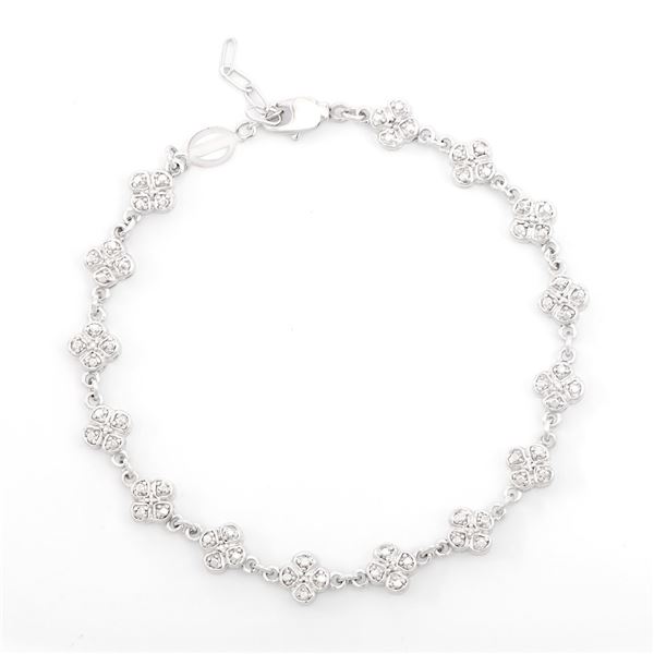 Plated Rhodium Diamond Bracelet