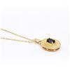 Image 2 : Plated 18KT Yellow Gold 1.52cts Sapphire and Diamond Necklace