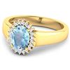 Image 2 : 14KT Yellow Gold 0.96ct Aquamarine and Diamond Ring