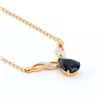 Image 2 : Plated 18KT Yellow Gold 6.05ct Black Sapphire and Diamond Pendant with Chain