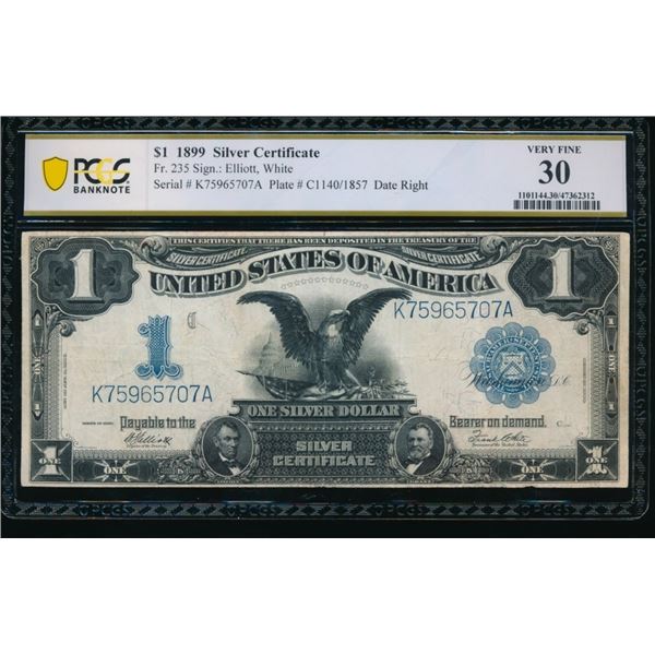 1899 $1 Black Eagle Silver Certificate PCGS 30