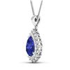 Image 2 : 14KT White Gold 3.25ctw Tanzanite and Diamond Pendant