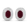 Image 2 : 14KT White Gold 1.7ctw Ruby and Diamond Earrings
