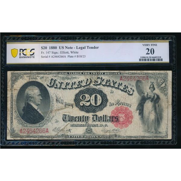 1880 $20 Legal Tender Note PCGS 20