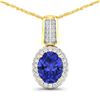 Image 1 : 14KT Yellow Gold 1.6ctw Tanzanite and Diamond Pendant