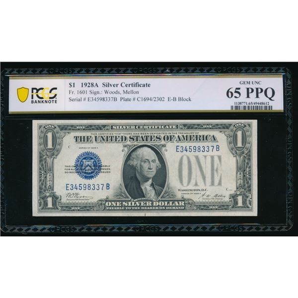 1928A $1 Silver Certificate PCGS 65PPQ