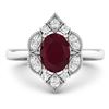 Image 3 : 14KT White Gold 1.5ctw Ruby and Diamond Ring