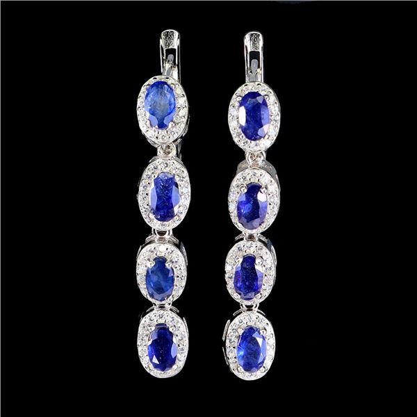 Natural Blue Sapphire Earrings