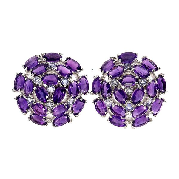 Natural Amethyst &  Tanzanite Earrings