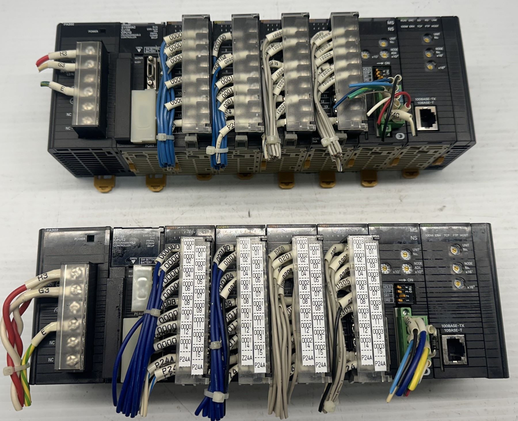 Omron Panel Rack Lot of (2) Omron Programmable Controller Racks w/Power Supplies ...