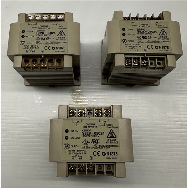 Lot of (3) Omron #S82K-05024 Power Supplies