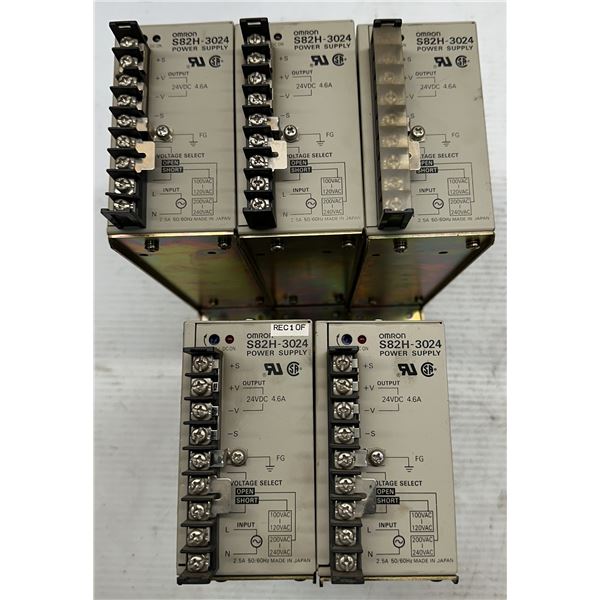 Lot of (5) Omron #S82H-3024 Power Supplies