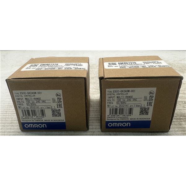 (2) Omron #E5CC-QX2ASM-001 Digital Controllers