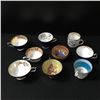 Image 1 : LOT OF 9 HAND PAINTED ENGLISH TEA CUP SET