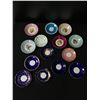 Image 1 : LOT OF 14 HAND PAINTED ENGLISH SAUCER PLATES