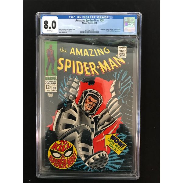 MARVEL COMICS NO.58 THE AMAZING SPIDERMAN CGC GRADED 8.0