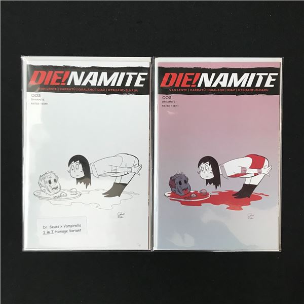 LOT OF 2 DIENAMITE COMICS #3 DR SEUSS X VAMPIRELLA 1 IN 7 HOMEAGE VARIANT