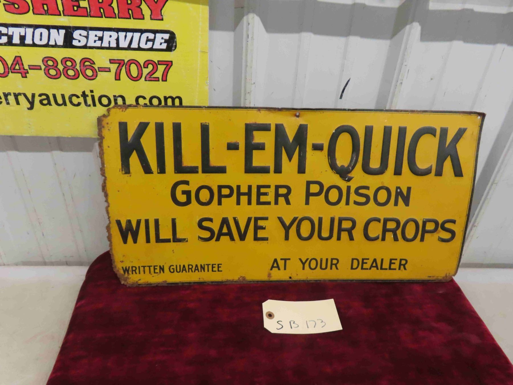 Gopher Poison Sign Kill'em Quick Gopher Poison Dealer Sign with Curved Edges - McSherry ...