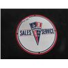 Image 1 : Hudson Sales + Service Porcelain Sign 12'' Across - Age