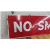 Image 2 : No Smoking Porcelain Sign Originates from a Esso Bulk Station in Kenora Ontario 17'' x 71'' 