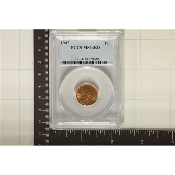 1947 LINCOLN WHEAT CENT PCGS MS64RD